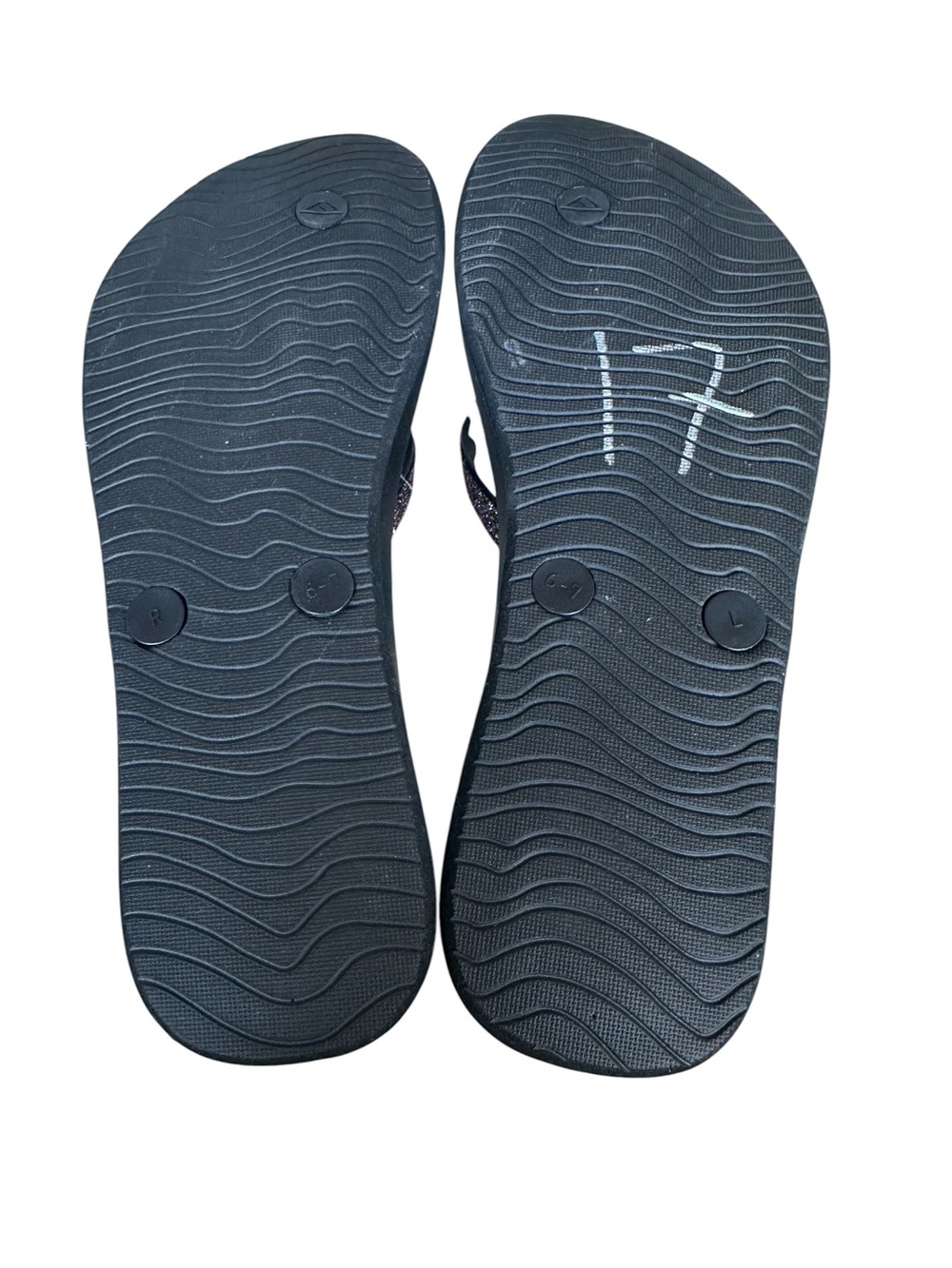 Reef Stargazer Black Flip Flops with Pink Glitter Straps size 7 - Picture 4 of 4